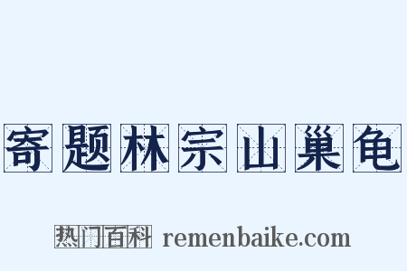 寄题林宗山巢龟是什么意思的图片